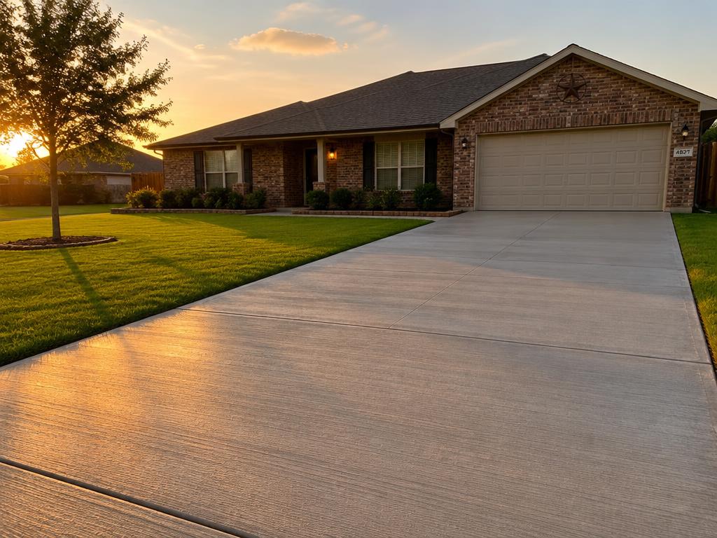 Finished broom-finish driveway
